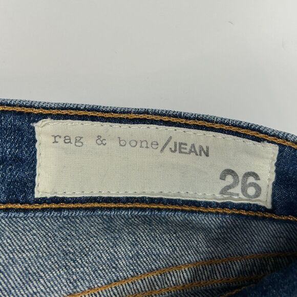 Rag & Bone the Dre Blue Denim & Plaid Flannel Patchwork Jeans Tapered Leg sz 26 - Picture 12 of 15